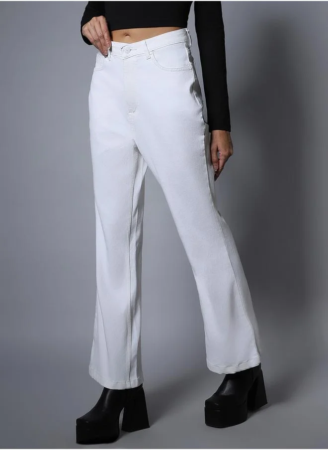 HIGH STAR Mid Wash Bootcut Jeans by Styli
