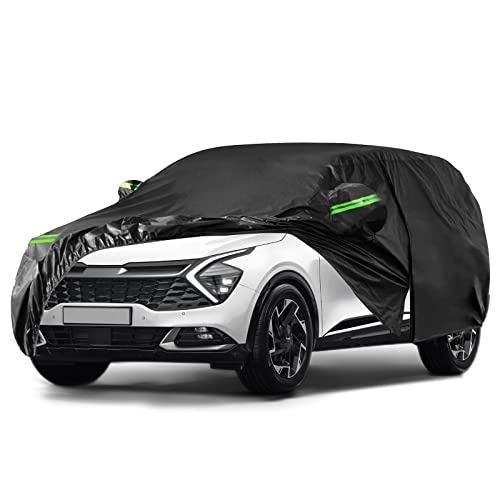 SPORTULI أغطية سيارات مقاومة للماء لجميع الأحوال الجوية بديلة لسيارة كيا سبورتاج 2020-2025، 6 طبقات مخصصة تناسب الأغطية الخارجية الكاملة مع باب بسحاب لحماية من الثلج والمطر والغبار والبَرَد (سبورتاج) - Image 1