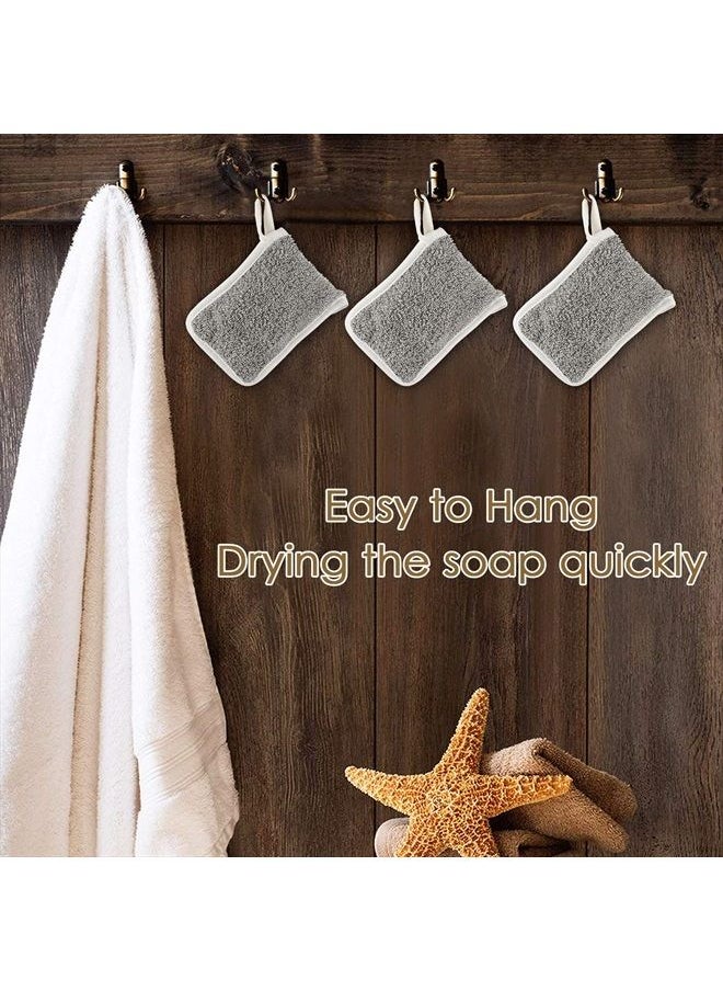 Linkidea 3 Pack Soap Saver Pouch, Flax Exfoliating Soap Bag Body Scrubber Exfoliator Sponge Holder Hanging Rope Bags for Bath or Shower  - Image 3