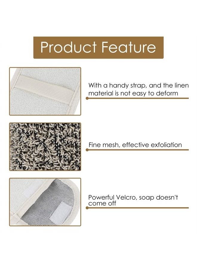 Linkidea 3 Pack Soap Saver Pouch, Flax Exfoliating Soap Bag Body Scrubber Exfoliator Sponge Holder Hanging Rope Bags for Bath or Shower  - Image 2