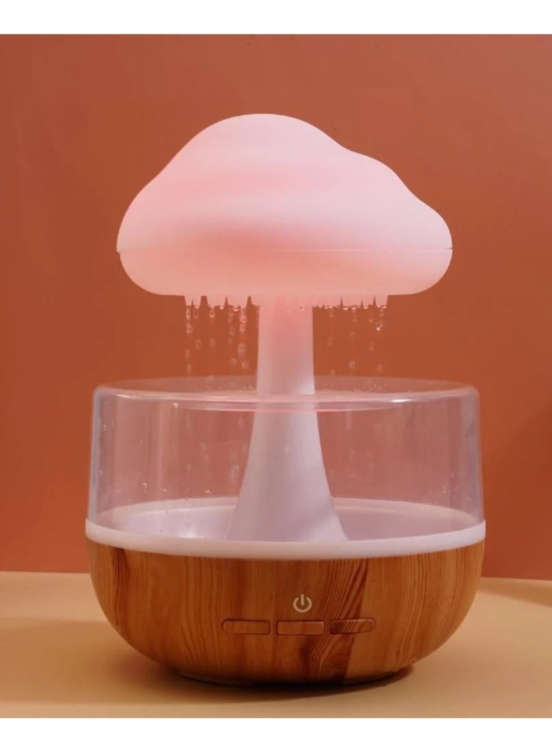 DubaiGallery Raining Cloud Night Light Aromatherapy Essential Oil Diffuser Humidifier Relaxing Mood Water Drop Sound - Image 2