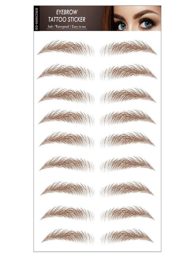 6D Eyebrow Tattoos Stickers Eyebrow Water Transfers Stickers Hair-Like Waterproof Eyebrow Stickers for Brow Grooming Shaping Assorted Styles for Women & Girls - Image 2