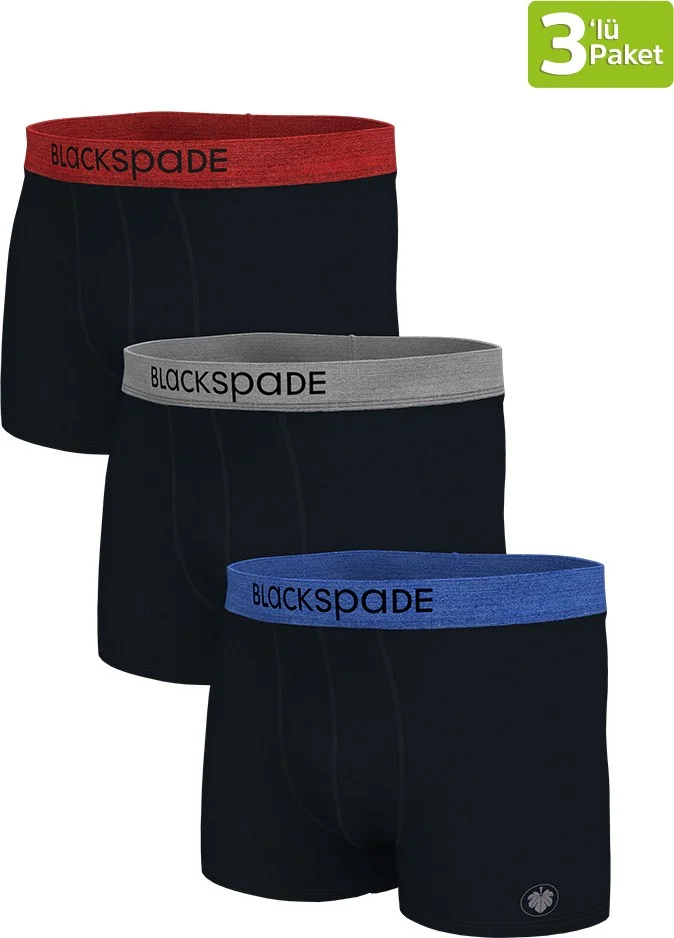 Blackspade Men's Boxer 3 Pack Modern Basics 9471 - Black Black Black