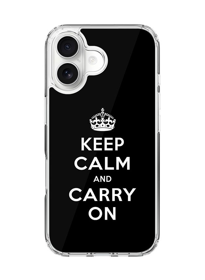 Stylizedd Classic Clear MagSafe Case for iPhone 17 , Hybrid Soft Case Flexible Edges Anti Drop TPU PC Gel Thin Transparent Cover [ Designed for iPhone 17 ] - Keep calm and carry on