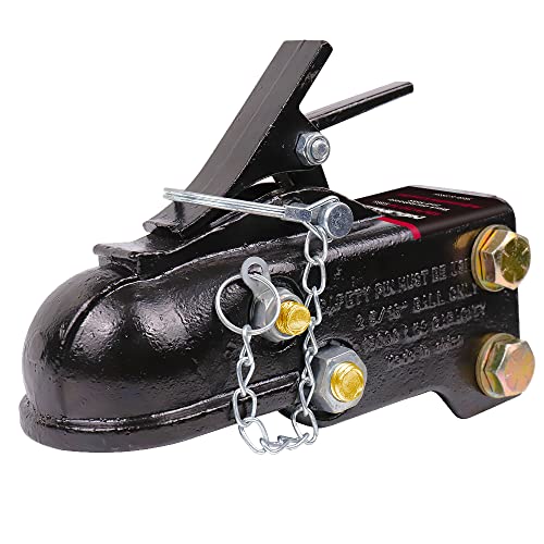 NBJINGYI 2-5/16" Adjustable Channel Mount Trailer Coupler, 15,000 lbs Capacity Heavy Duty Cast Steel Sleeve-Lock Coupler with Mounting Hardware Kit, Black - Image 1