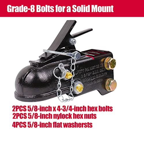 NBJINGYI 2-5/16" Adjustable Channel Mount Trailer Coupler, 15,000 lbs Capacity Heavy Duty Cast Steel Sleeve-Lock Coupler with Mounting Hardware Kit, Black - Image 4