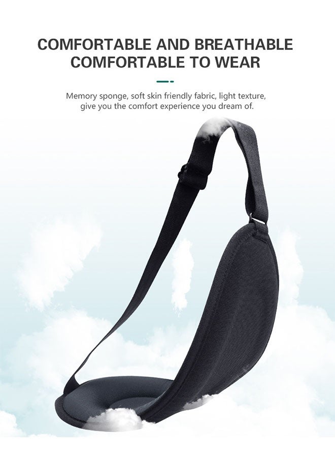 3D Deep Contoured Eye Sleep Mask, Zero Eye Pressure Cup Blindfold for Men Women with Adjustable Strap, Eye Covers for Sleeping, Yoga, Traveling, Sleep Anytime and Anywhere, Black - Image 5