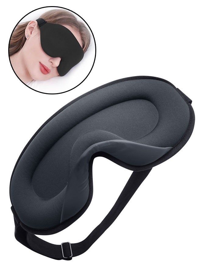 3D Deep Contoured Eye Sleep Mask, Zero Eye Pressure Cup Blindfold for Men Women with Adjustable Strap, Eye Covers for Sleeping, Yoga, Traveling, Sleep Anytime and Anywhere, Black - Image 1
