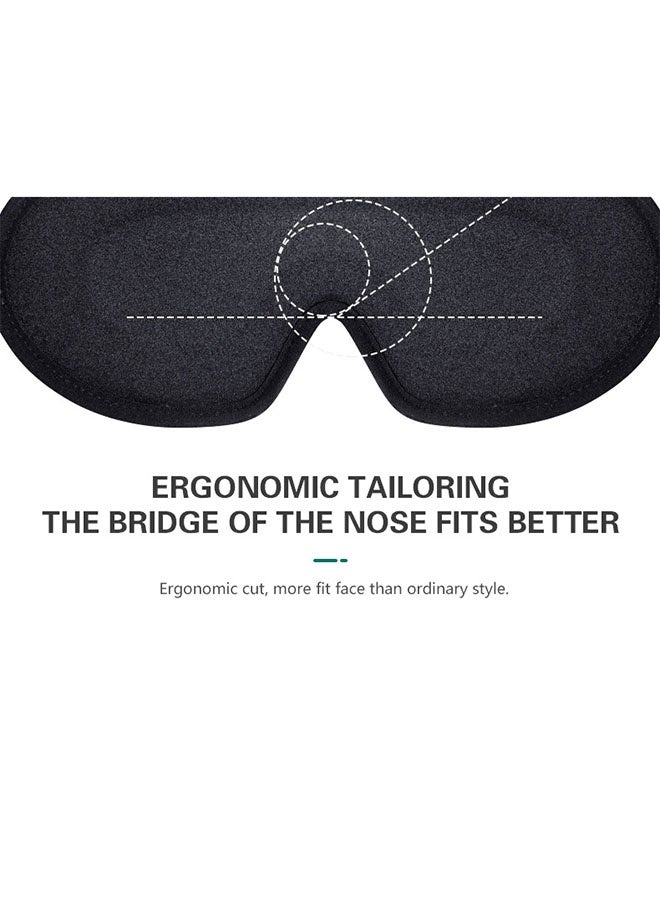 3D Deep Contoured Eye Sleep Mask, Zero Eye Pressure Cup Blindfold for Men Women with Adjustable Strap, Eye Covers for Sleeping, Yoga, Traveling, Sleep Anytime and Anywhere, Black - Image 4