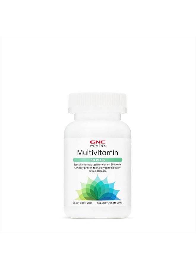 GNC Women's Multivitamin 50 Plus |Supports Bone, Eye, Memory, Brain and Skin Health with Vitamin D, Calcium and B12 | Helps Increase Energy Production | 60 Caplets - Image 2