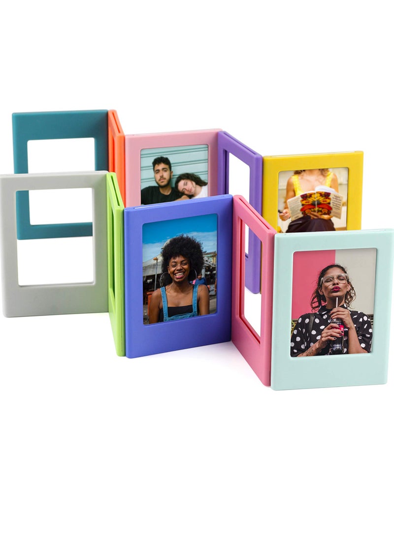 Excefore Magnetic Picture Frame Set for Refrigerator, 10 Pack 2x3 Mini Frames for Polaroid and Instax Photos, Wallet Size Picture Frames - Image 1