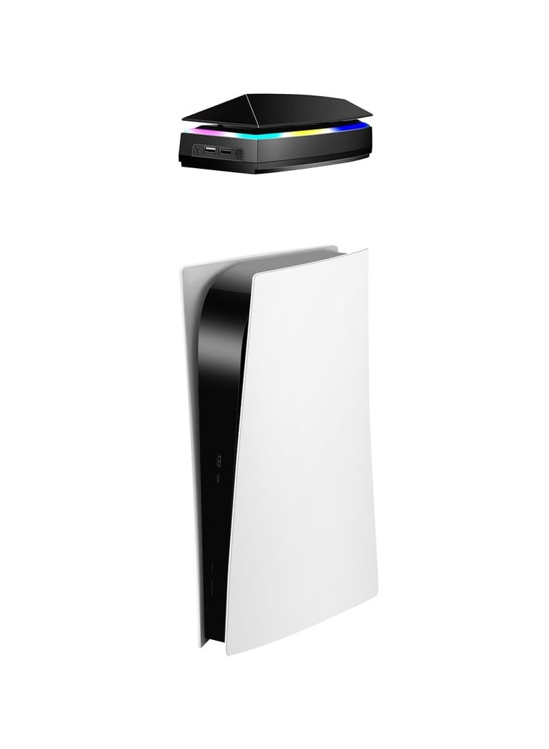 Loquat for PS5 Host Cooling Fan Top Cooler with USB Ports, Adjustable 3 intensity, RGB LED Light, Efficient Cooling System for PS5 Optical Drive Version and Digital Edition (Black) - Image 3