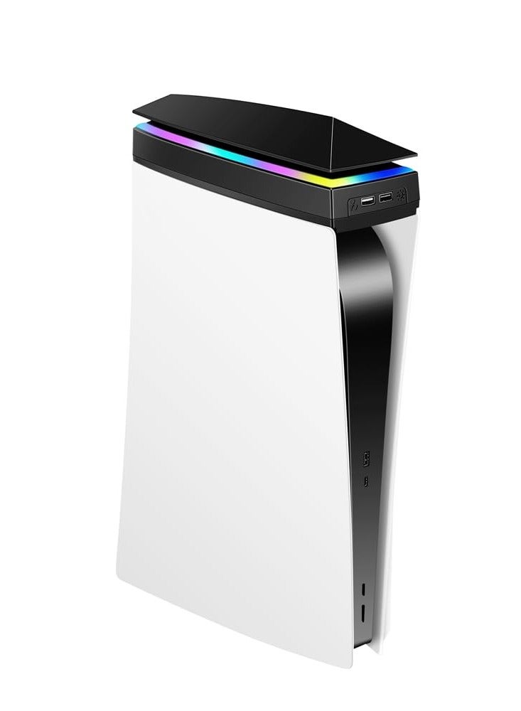 Loquat for PS5 Host Cooling Fan Top Cooler with USB Ports, Adjustable 3 intensity, RGB LED Light, Efficient Cooling System for PS5 Optical Drive Version and Digital Edition (Black) - Image 2