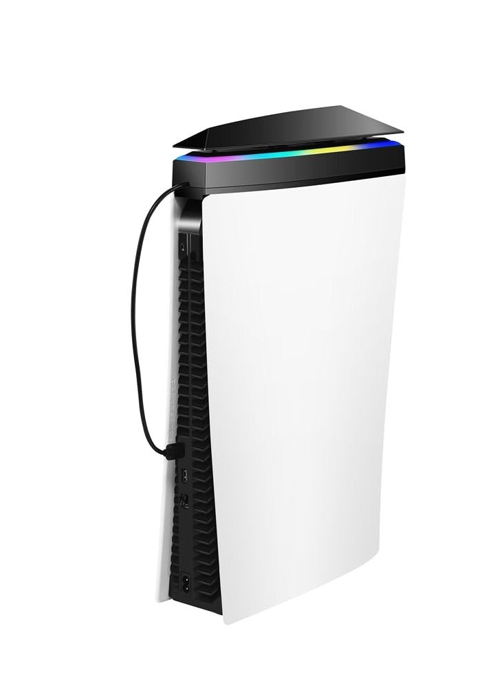 Loquat for PS5 Host Cooling Fan Top Cooler with USB Ports, Adjustable 3 intensity, RGB LED Light, Efficient Cooling System for PS5 Optical Drive Version and Digital Edition (Black) - Image 4