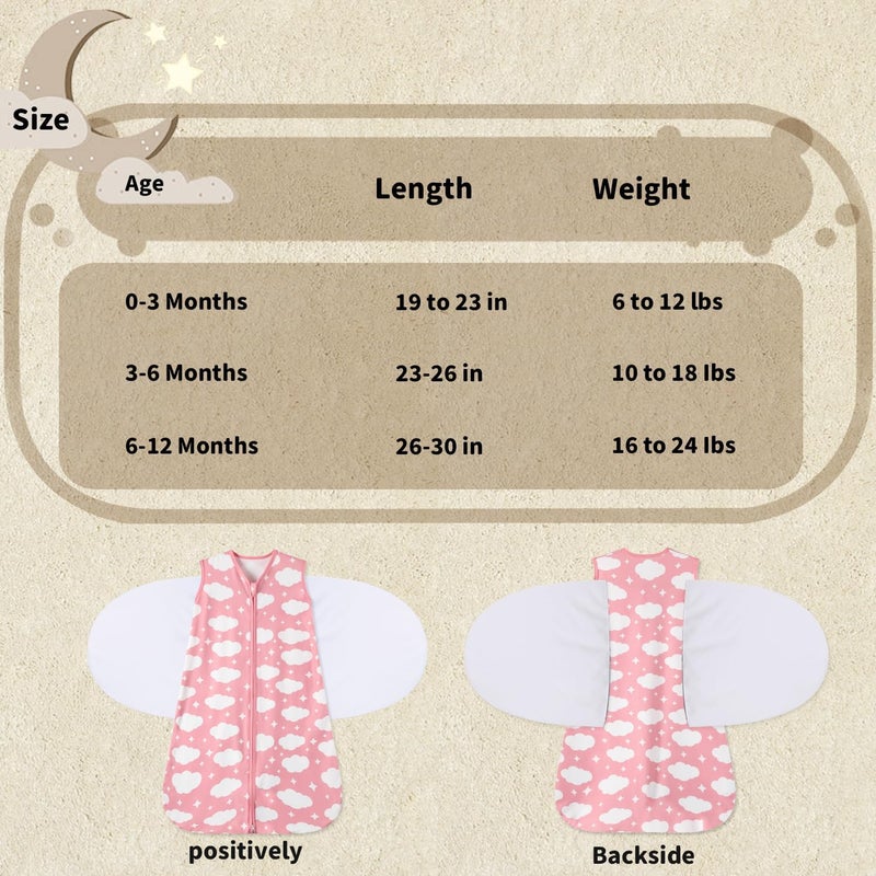 GUNTAIL Newborn Sleep Sack Baby Swaddle3Way Adjustable Wearable Blanket100 Rayon Cotton Swaddling Sleeping Bag Cloud Cow Print 36 Months - Image 5