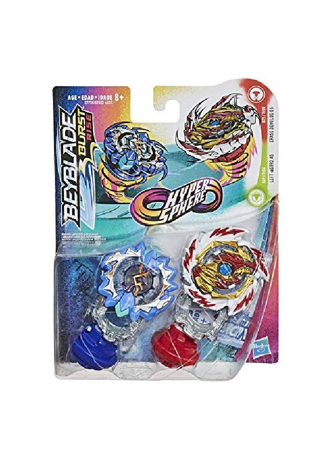 BeyBlade - Burst Rise Hypersphere Dual Pack Erase Devolos D5 And Left Astro A5 2 Leftspin Battling Top Toys Ages 8 And Up - Image 1