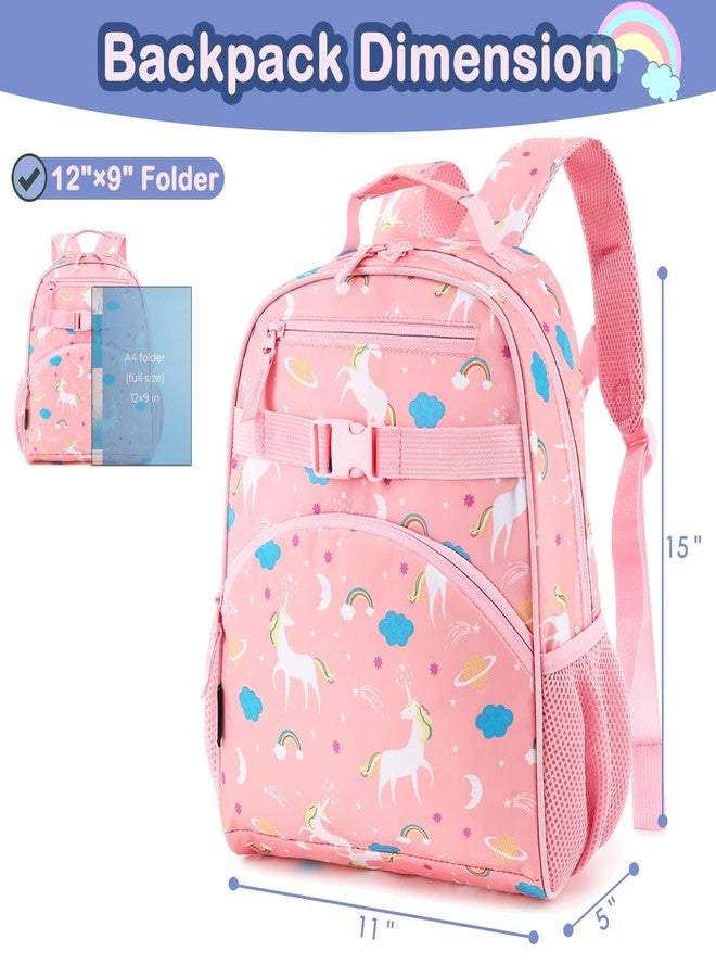 FlowFly حقيبة ظهر للأطفال من فلو فلاي، مناسبة للأولاد والبنات الصغار، حقيبة كتب بسيطة وخفيفة الوزن، مثالية للحضانة ورياض الأطفال والمدرسة الابتدائية والسفر، حقيبة صغيرة عصرية (متوسطة 15 بوصة، بتصميم يونيكورن)، يونيكورن، متوسطة الحجم للأطفال: 12 لترًا، للأطفال - Image 2