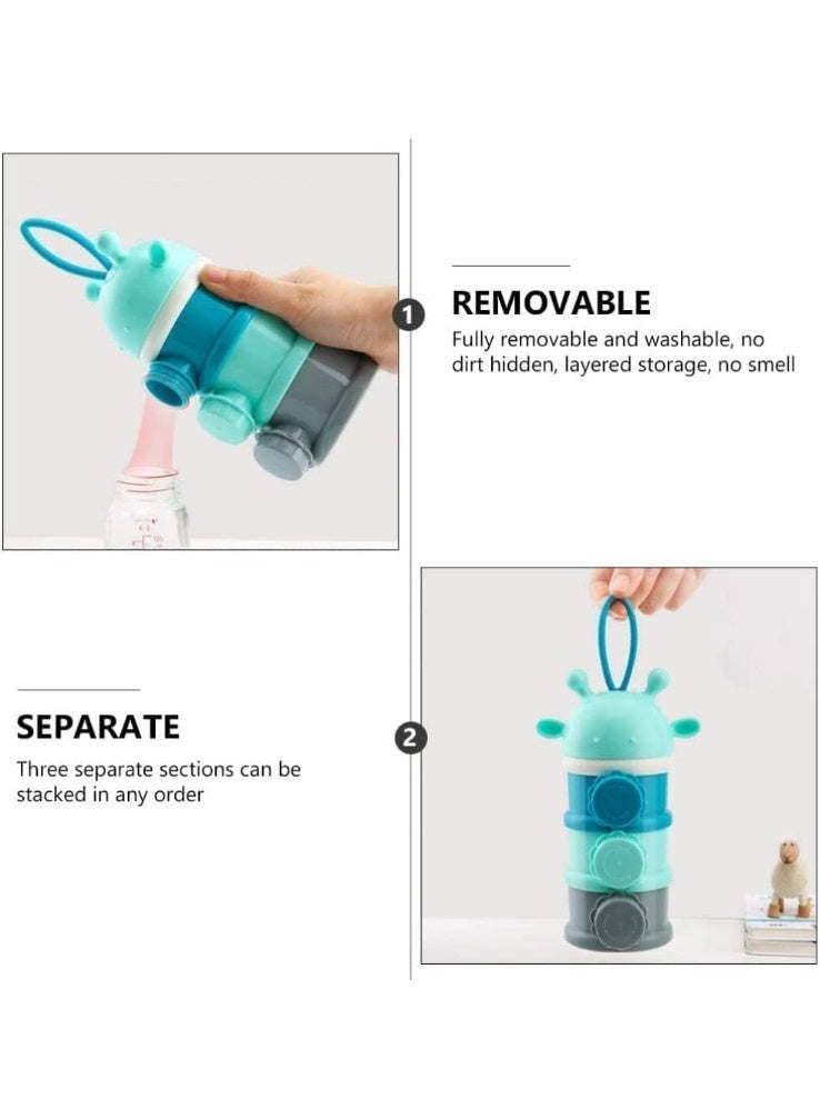 Baby Milk Powder Formula Dispenser, Formula Dispenser Non Spill, 3 Compartments Smart Stackable Baby Feeding Travel Storage Container, Good Sealing, for Storing Oatmeal, Cornflour, Nuts, Candy - Image 5