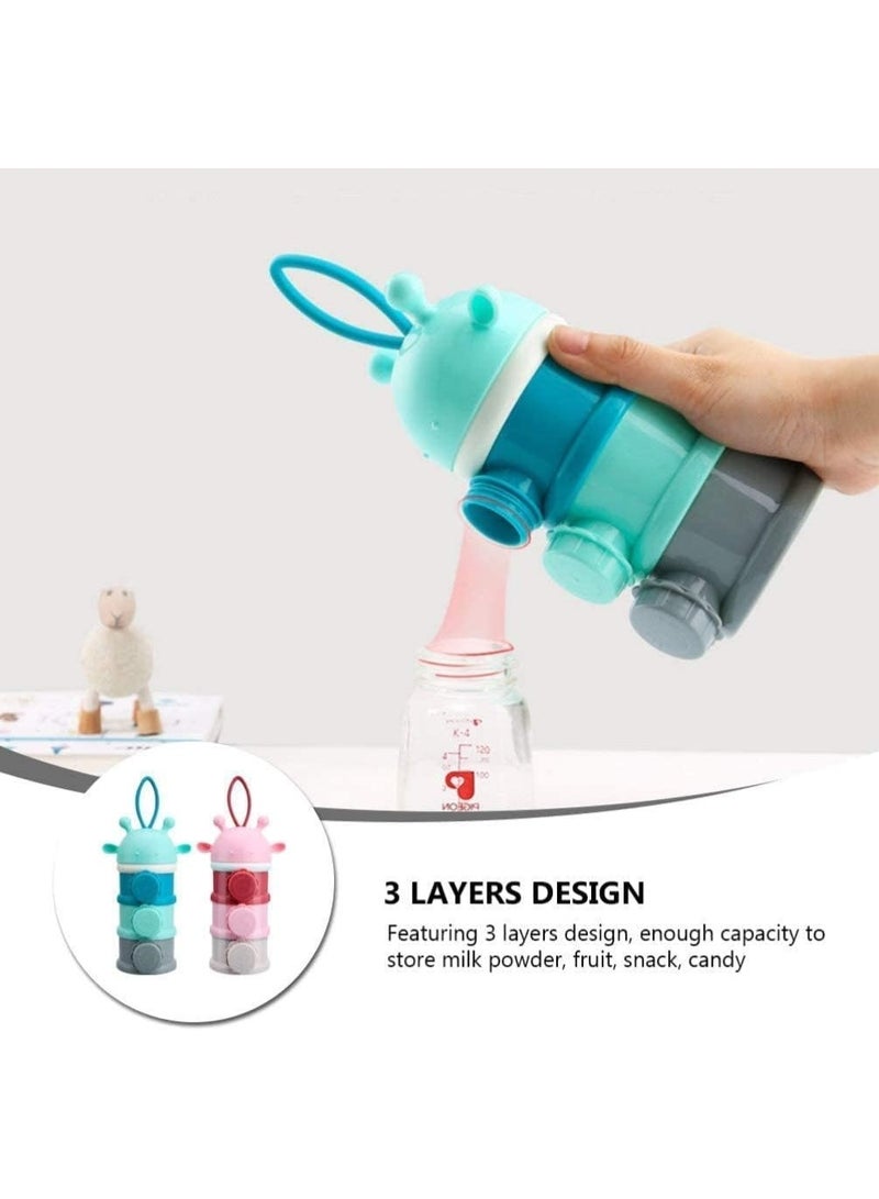 Baby Milk Powder Formula Dispenser, Formula Dispenser Non Spill, 3 Compartments Smart Stackable Baby Feeding Travel Storage Container, Good Sealing, for Storing Oatmeal, Cornflour, Nuts, Candy - Image 3