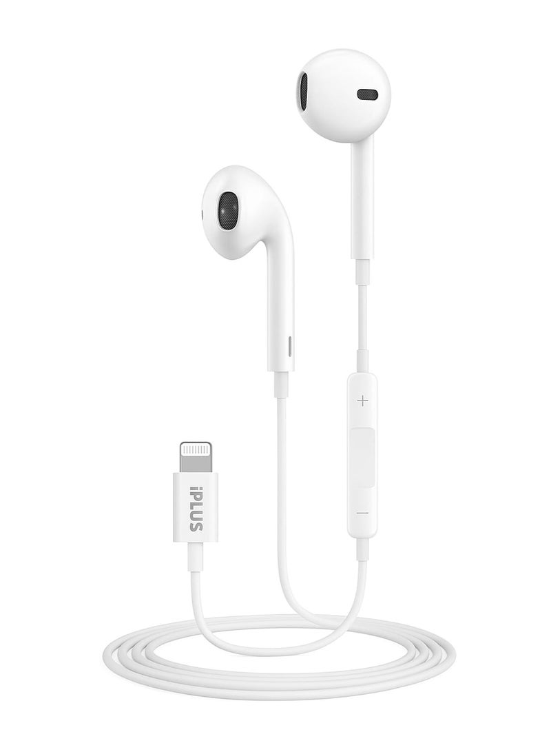 iPLUS EarPods Wired Earphones with Microphone and Lightning Connector for iPhone/iPad