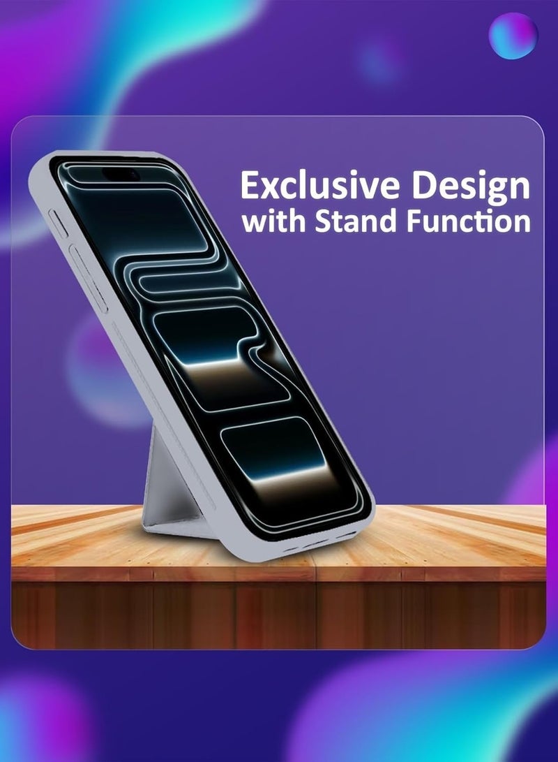 Case for Iphone 17 Pro Back Stand Case Magnetic Car Holder Soft Silicone Case Horizontal and Vertical Kickstand Cover Full protection Case for iPhone 17 Pro - Image 3