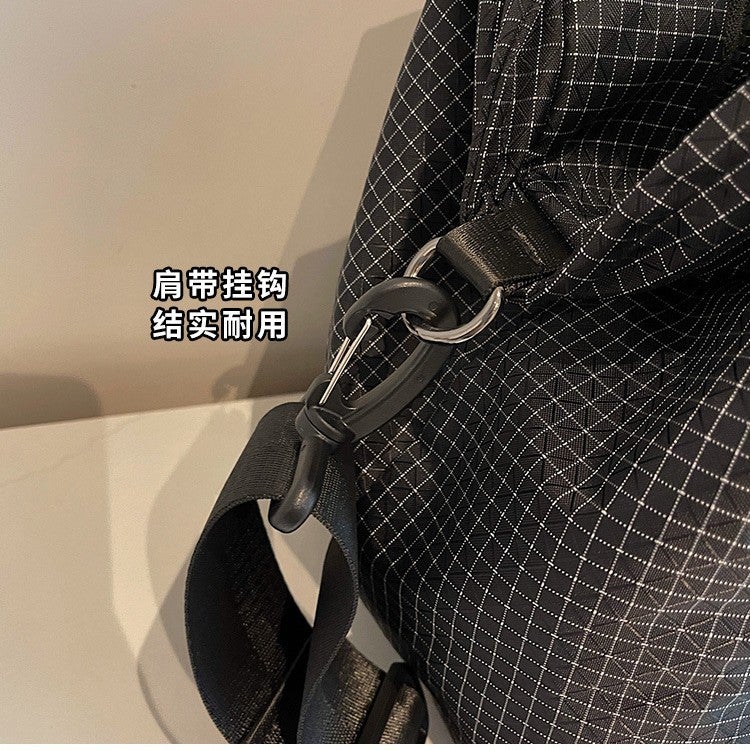 Mountain Climbing Rope Nylon Checkered Large Capacity Wet-Dry Separation Gym Bag Outdoor Waterproof Travel Duffel Bag - Image 4