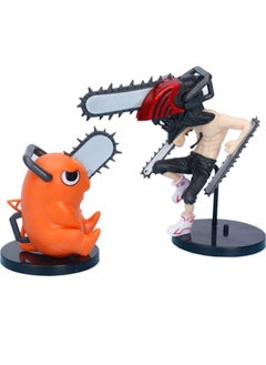 Set of 2 Anime Chainsaw Man Action Figure, Pochita Figure, Collectible Model Statue Figure Toy, High Quality Cartoon Figure Toy Suitable For Car and Table Decoration
