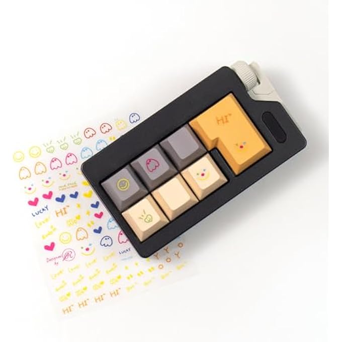 Gliging Loud Keyboard Fidget Toys, Keyboard Clicker Fidget Stress Relief Sensory Toy, Linear Finger Clicker Toys for Adults (Black Khaki) - Image 1