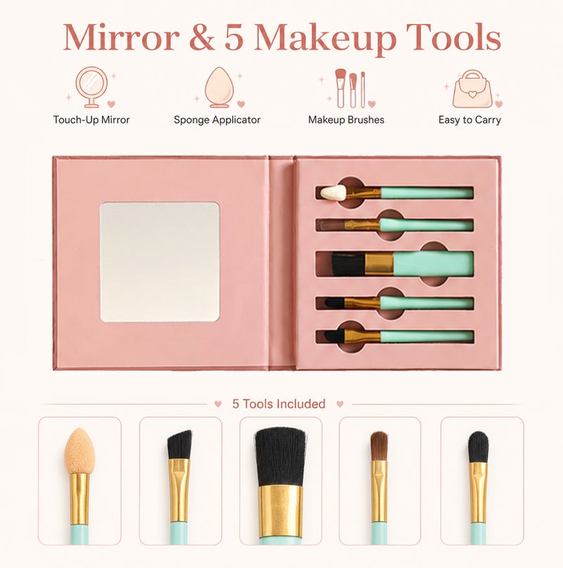 Me Now 70 Color Eye & Face Makeup Palette All-in-One Eyeshadow Blush Highlighter Cosmetic Kit with Mirror and 5 Tools Matte Shimmer Glitter Shades for Daily Makeup - Image 3