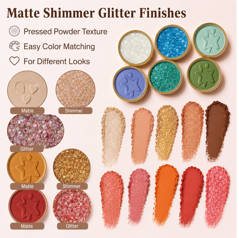 Me Now 70 Color Eye & Face Makeup Palette All-in-One Eyeshadow Blush Highlighter Cosmetic Kit with Mirror and 5 Tools Matte Shimmer Glitter Shades for Daily Makeup - Image 5