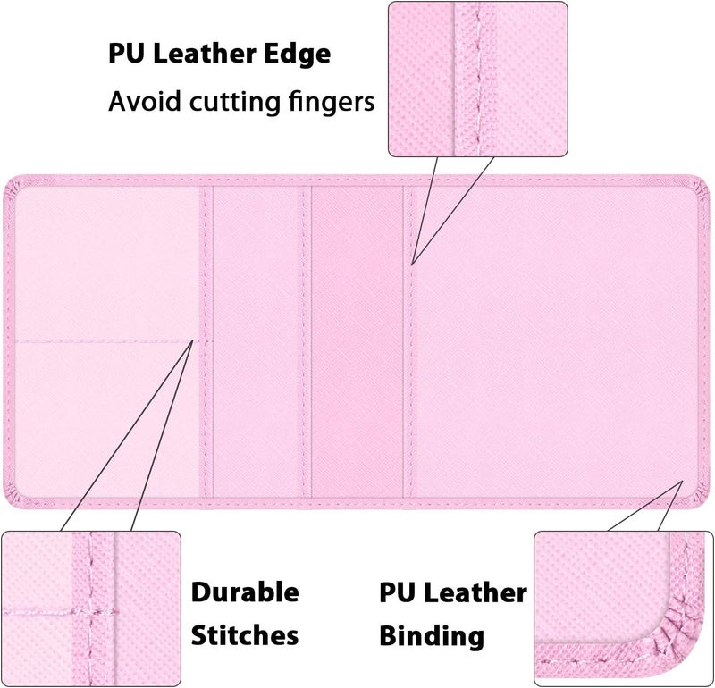 Techion Car Insurance and Registration Holder, 5.5 x 5 Inch PU Leather Vehicle Glove Box Organizer Wallet Case for Insurance Card, Driver License, Paperwork - Pink - Image 5