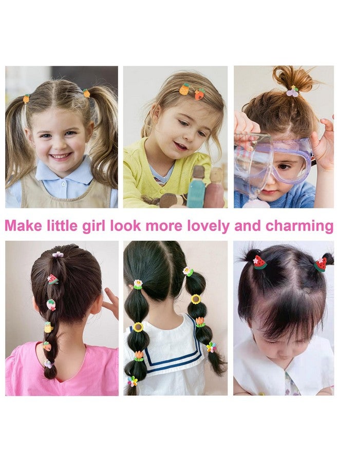 Bluezoo 60Pcs Baby Hair Ties, Cute Cartoon Small Hair Ties for Toddlers Little Girls, Colorful Elastic Pony Tails Hair Bands 0.8inch Dia, No Damage Seamless Soft Hair Accessories, Kids Gift, BlueZOO - Image 4