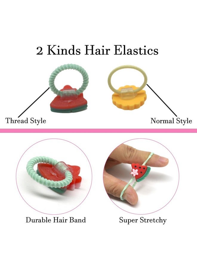 Bluezoo 60Pcs Baby Hair Ties, Cute Cartoon Small Hair Ties for Toddlers Little Girls, Colorful Elastic Pony Tails Hair Bands 0.8inch Dia, No Damage Seamless Soft Hair Accessories, Kids Gift, BlueZOO - Image 5