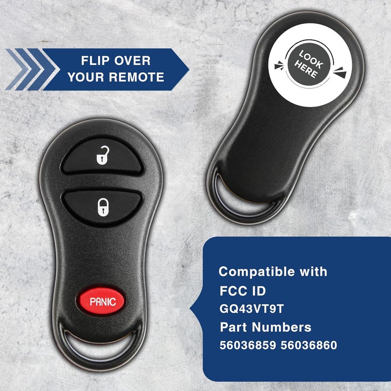 KeylessOption Keyless Entry Remote Fob Uncut Ignition Car Key Replacement for Jeep 56036859, GQ43VT9T - Image 4