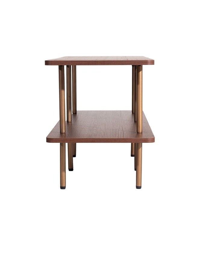 DANUBE HOME Belosie Sofa Table | Multifunctional Living Room Table | Space Saving Hallway Table | Modern Design Console Table Furniture for Narrow Doorway L140xW40xH50cm - Brown/Brushed Brass - Image 3