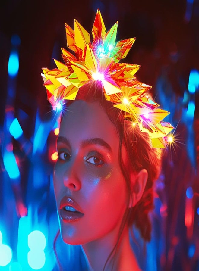 جييرتس تاج مضيء ذهبي من جي إيرتس، إكسسوارات شعر LED للحفلات الراقصة للنساء - Image 3