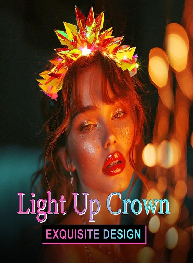 جييرتس تاج مضيء ذهبي من جي إيرتس، إكسسوارات شعر LED للحفلات الراقصة للنساء - Image 5