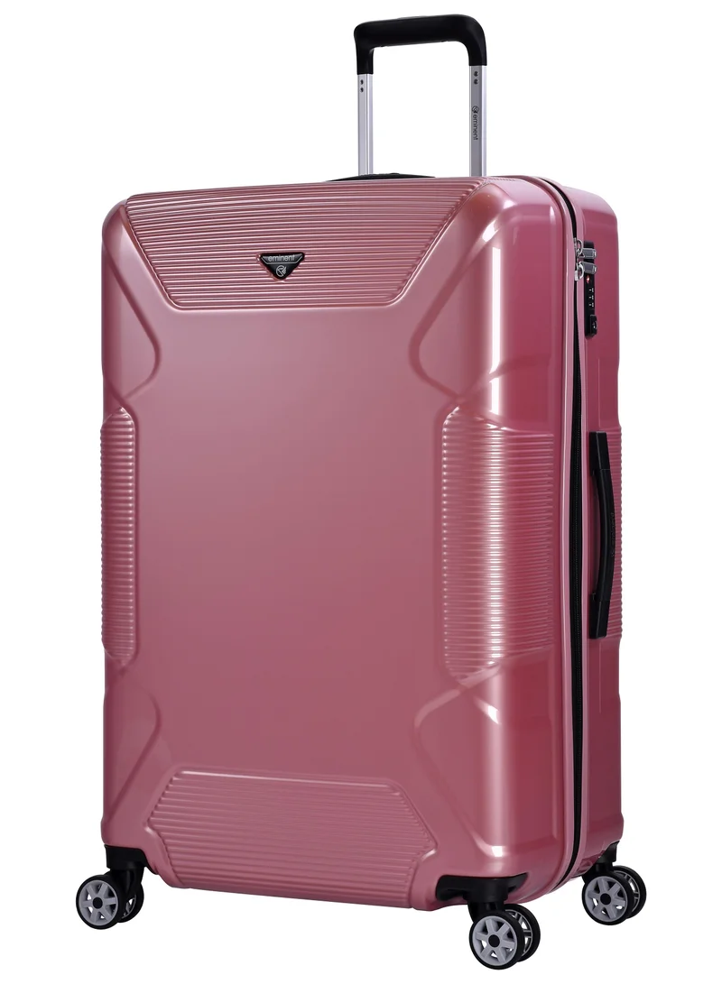 eminent hard case suitcase trolley luggage set of 3 polycarbonate lightweight 4 quiet double spinner wheels travel bags with tsa lock kj84 shing pink