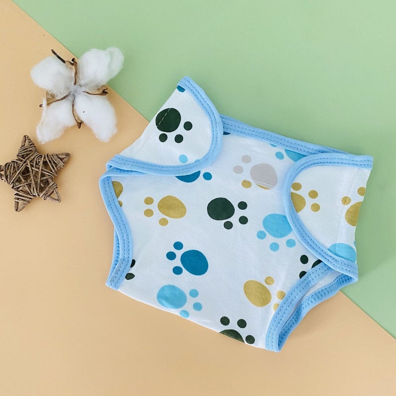 Cartoon Cotton Diaper Pants Infant Washable Training 6 Colors Big Footprint