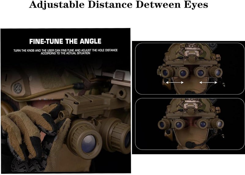 Hdlsina Airsoft Tactical Cosplay GPNVG18 Binoculars Night Vision Goggles Model No Function,L4G24 Night Vision Helmet Mount - Image 5