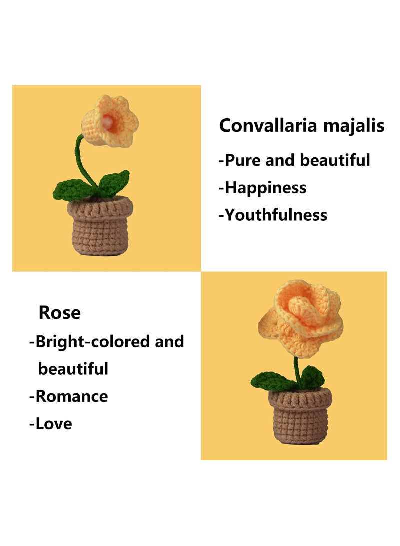 SYOSI Crochet Kit for Beginners, 6 Pcs Potted Flowers Kit for Beginers and Experts, Detailed Course Materials for Complete Beginers with Step-by-Step Video Tutorials - Image 3