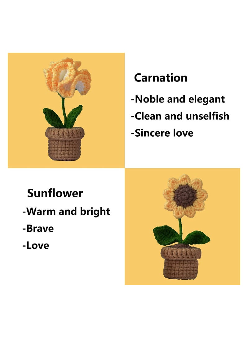 SYOSI Crochet Kit for Beginners, 6 Pcs Potted Flowers Kit for Beginers and Experts, Detailed Course Materials for Complete Beginers with Step-by-Step Video Tutorials - Image 4