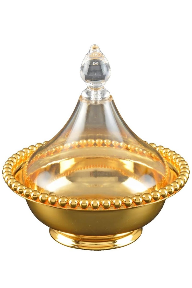 Golden Steel Dates Bowl Set, 15 cm Size