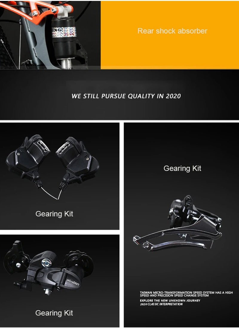 ETG - 26 Inch Folding Mountain Bike, 24 Speed Full Suspension Bicycle with High-Carbon Steel, Dual Disc Brake Non-Slip Quick Release tire Folding MTB for Adults/Men/Women - Image 1