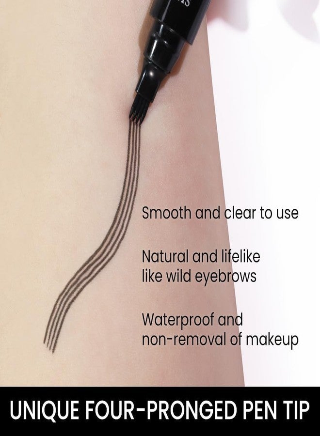 Brixal Waterproof Eyebrow Pen - Long Lasting, Sweat-Proof 4 in 1 for Eyeliner & Microblading - Suitable for All Skin Types, Ideal for Summer & Outdoor Travel (black) - Image 3