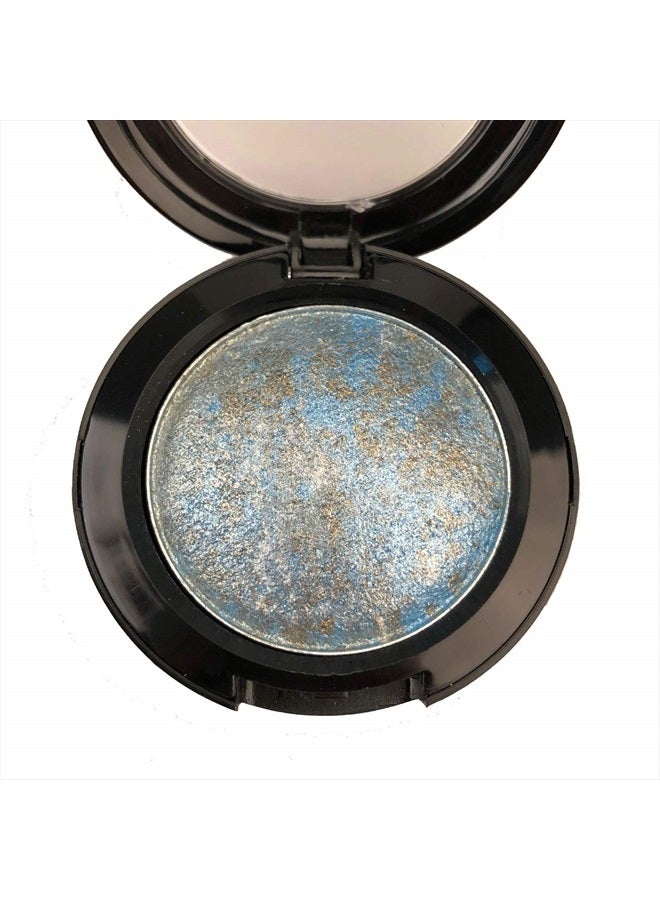 Mallofusa Single Color Baked Eye Shadow Palette Glitter Powder in Shimmer 15 Metallic Colors Optional (Ice Blue) - Image 1