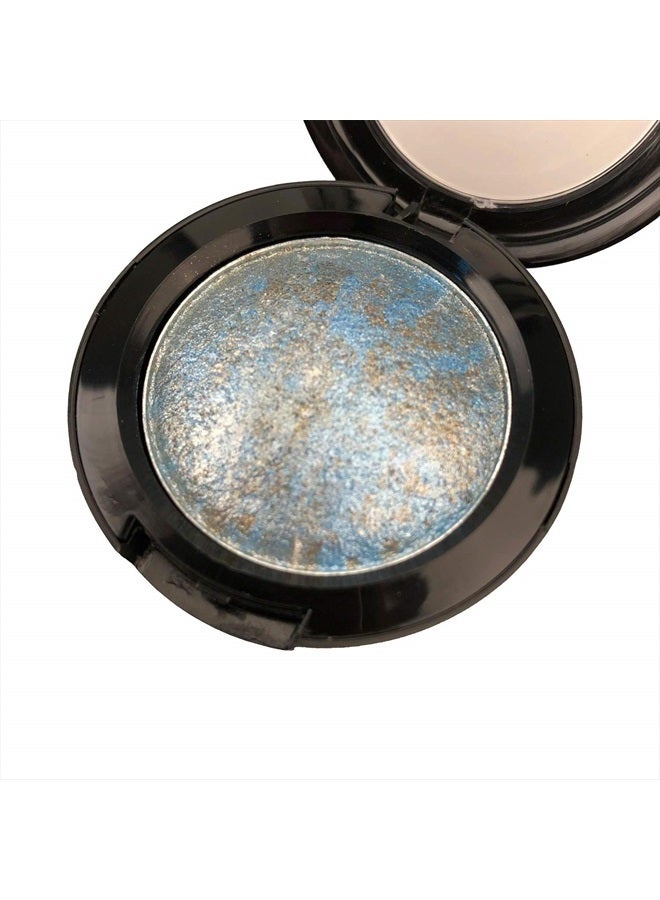 Mallofusa Single Color Baked Eye Shadow Palette Glitter Powder in Shimmer 15 Metallic Colors Optional (Ice Blue) - Image 4