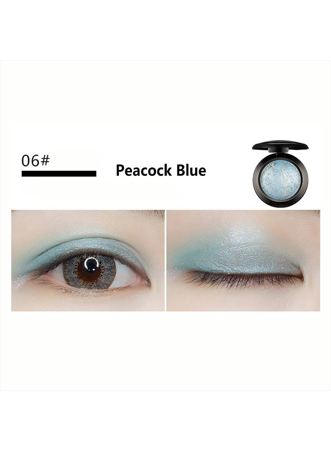 Mallofusa Single Color Baked Eye Shadow Palette Glitter Powder in Shimmer 15 Metallic Colors Optional (Ice Blue) - Image 5