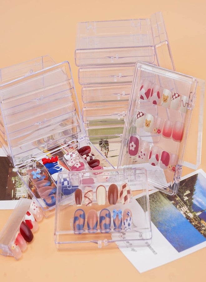 Lokyango Press On Nail Storage Box, 3.9x2.9x0.7 inch Clear Empty Press On Nail Packing Box Artificial Nail Display Organizer Case with Transparent Tape Nail Tips Display Holder (Box Only) (24PCS) - Image 4