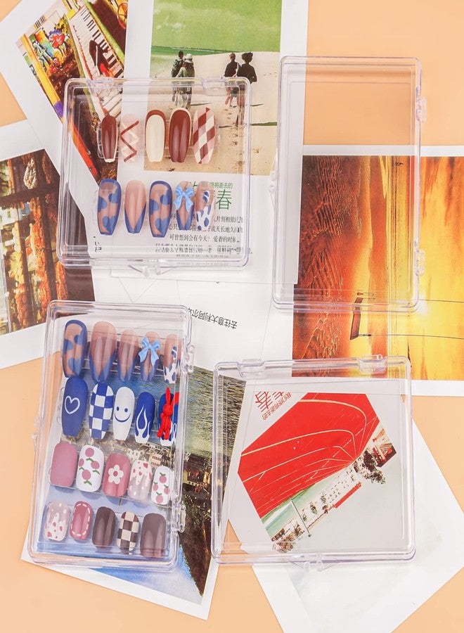 Lokyango Press On Nail Storage Box, 3.9x2.9x0.7 inch Clear Empty Press On Nail Packing Box Artificial Nail Display Organizer Case with Transparent Tape Nail Tips Display Holder (Box Only) (24PCS) - Image 5